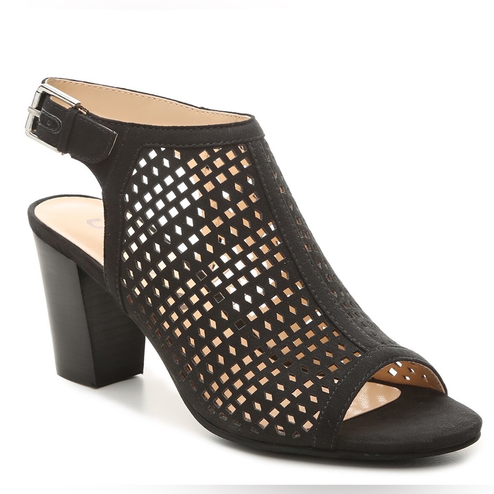 Brand New UNISA PRYCE Women's Black Fabric Block Heel Sandals Size 6.5 M